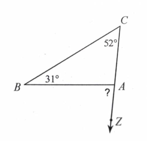Exterior angle theorem 
A) 83°
B) 68°
C) 97°
D)62°