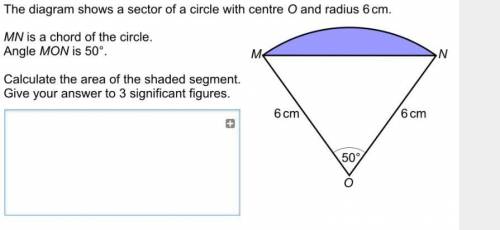 The diagram shows the sector of a circle with the centre O and radius 6cm.

MN is a chord of the a