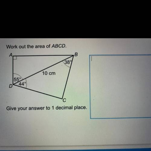 Work out the area of ABCD.
Give your answer to 1 decimal place.