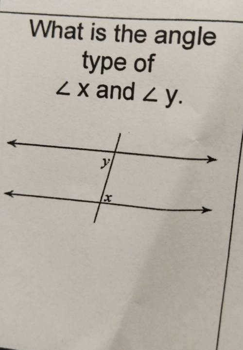 What is the angel type of <x and <y​
