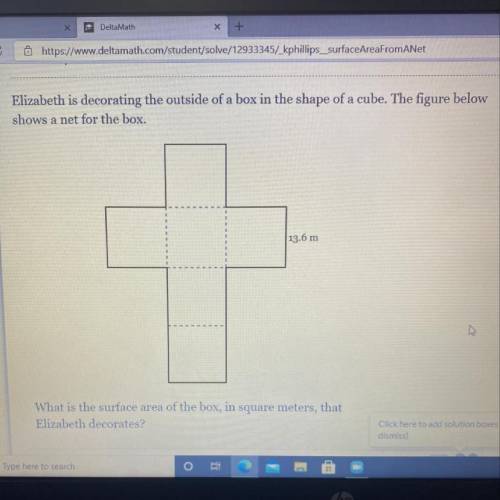 What is the surface are of the box in square meters that Elizabeth decorates
