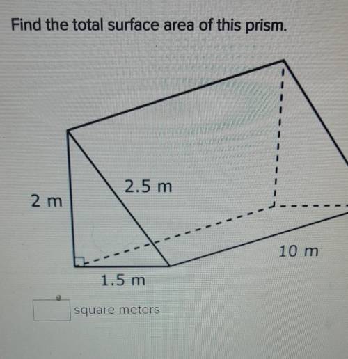 Find the total surface area of the prism.​
