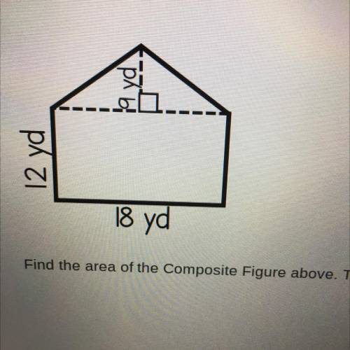 Find the area of the composite figure above.