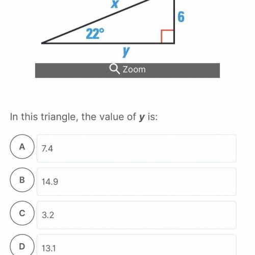 In this triangle, the value of y﻿ is: