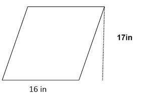Find the area of the given parallelogram.

A.128 sq in
B.264 sq in
C.276 sq in
D.272 sq in