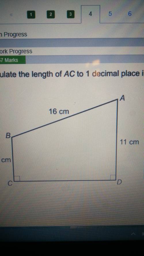 Calculate the length AC to one decimal place