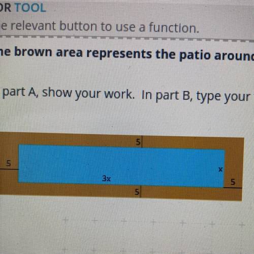 the brown area represents the patio around the pool the patio is 5 feet thick in all directions. wr