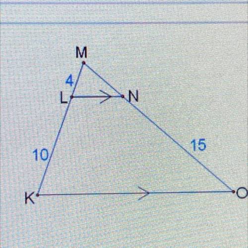 Solve for MN.
A)
21
B)
9
C)
6
D)
4