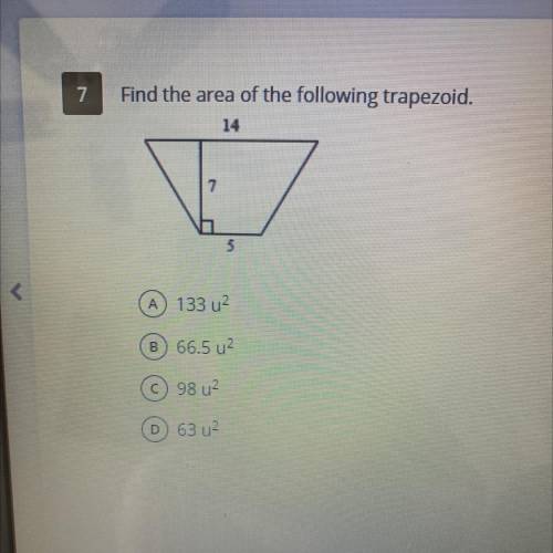 Find the area of the following trapezoid.
14
7
5