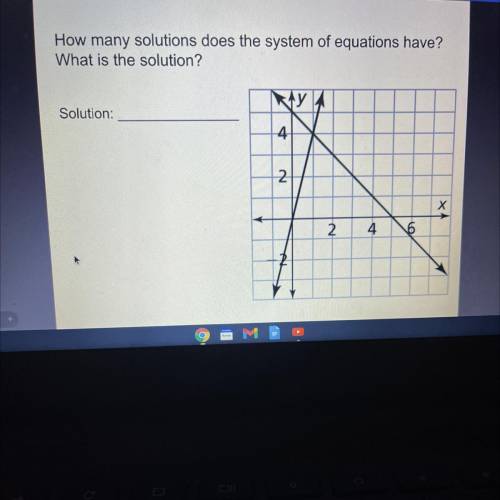 How many solutions does the system of equations have?
What is the solution?