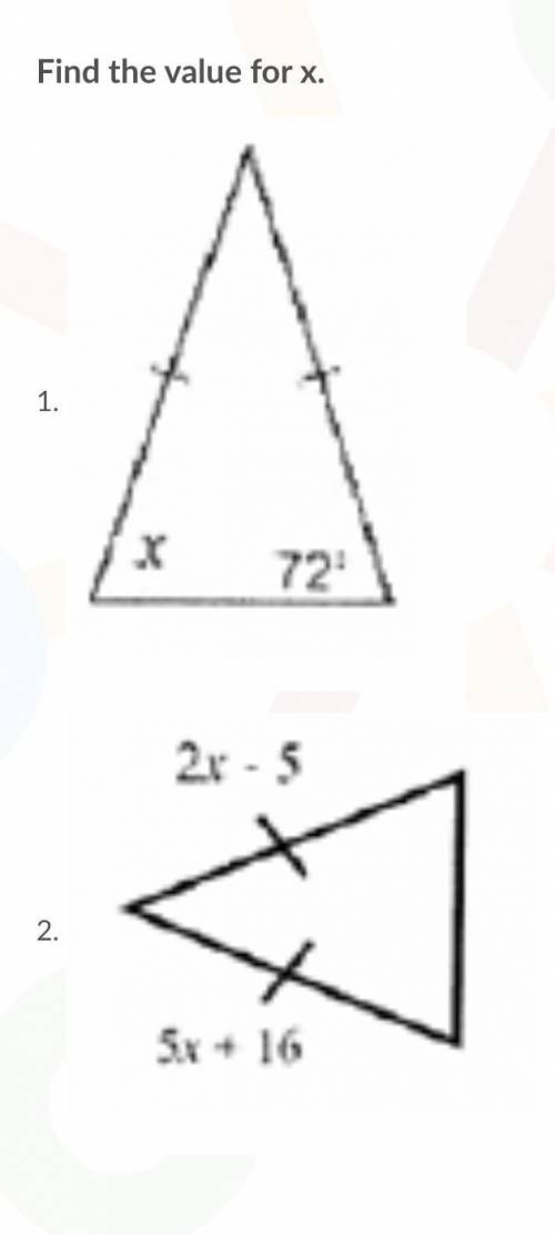PLEASE ANSWER THIS FAST-Find the value for x.