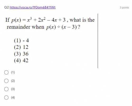 Algebra 2 Question if anyone knows the answer