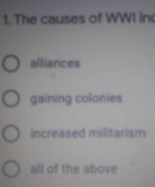 1. The causes of WWI include hi​
