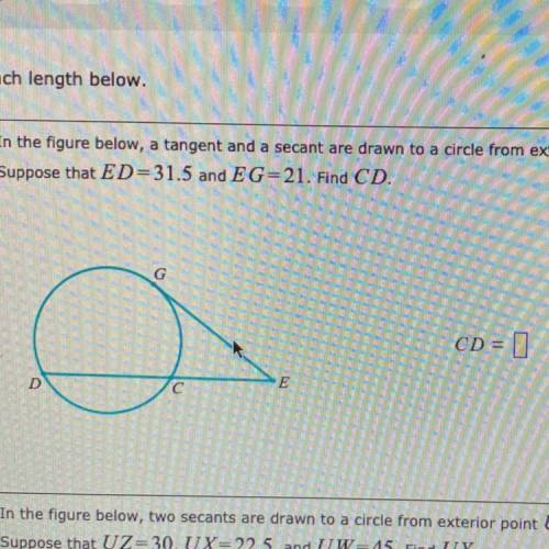 (a) In the figure below, a tangent and a secant are drawn to a circle from exterior point E.

Supp