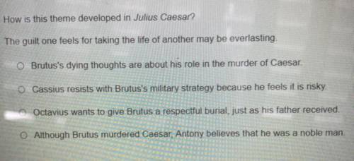 How is this theme developed in julius caesar???
PLSSS HELP ASAP!!!