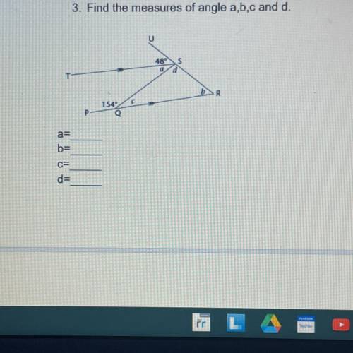 Find the measures of angle A, B, C and D.
