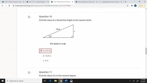 Find the value of x. Round the length to the nearest tenth.