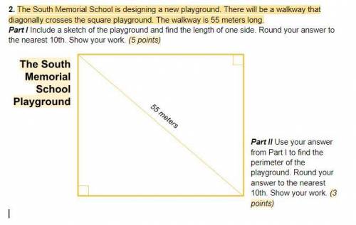 [Will Give Brainliest, please help! ♥] The South Memorial School is designing a new playground. The