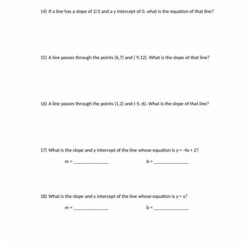 Can you please help me with all these questions