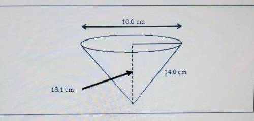 9. What is the volume for the cone shown above, to the nearest cubic centimetre?

A.343 emB.1039 c