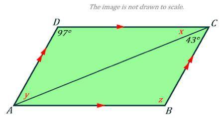 Parallelogram ABCD. 
Find the value of x.