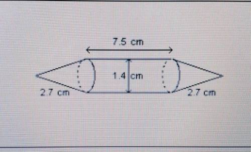11. Determine the surface are of the composite object above, which is a right cylinder and two righ