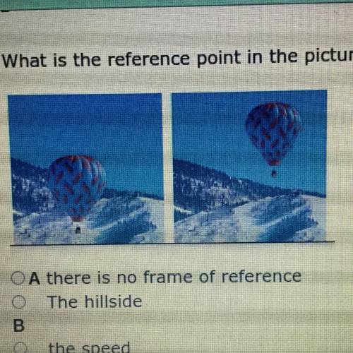 What is the reference point in the pictures with the hot air balloon?

A. There is no frame of ref