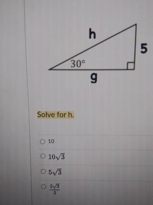 I need help solving for h​