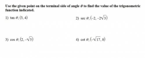 Please help ASAP- this is Trig Any Angle practice