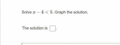Solve x−4<5. Write the solution.