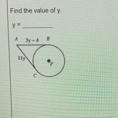 Find the value of y.
y=