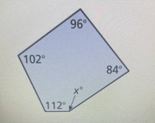 Really need help need to turn in at 12:00 plz?

What is the total interior measure of the polygon?