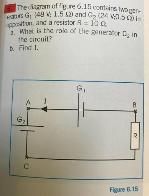 A. what is the role of generator G2 in the circuit?b. find I.​