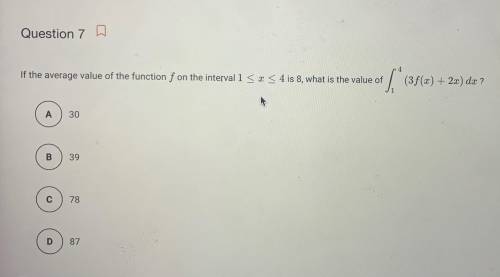 If the average value of the function f on the interval 1≤x≤4 is 8, what is the value of ∫41(3f(x)+2
