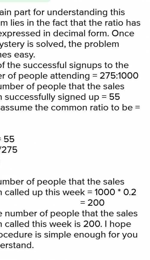 A​ salesperson's ratio of successful signups to the number of people called is . 0. 425 This​ month,