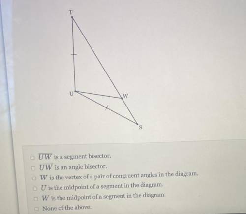 HELP PLEASE QUICK 

Which of the following statements must be true based on the diagram bel