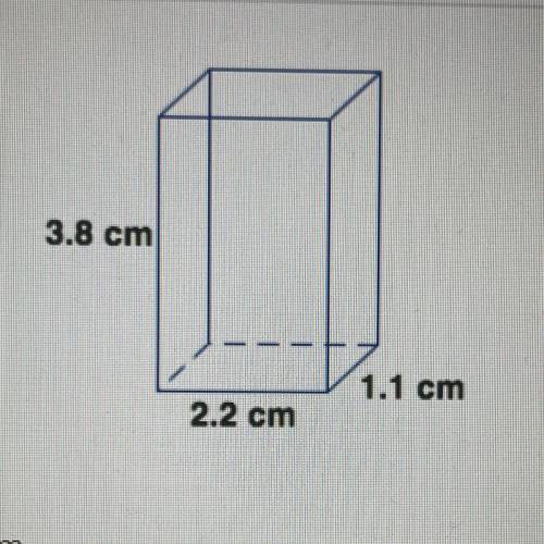 HELP ASAP!

Estimate the surface area of the rectangular prism.
A)
28 cm2
B)
32 cm2
9
64 cm2
g
D)