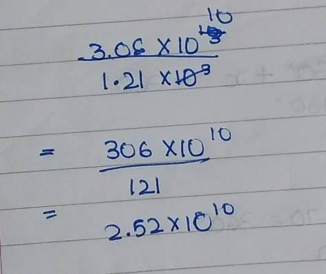 Solve the question in the picture 
3.06 x 1013
1.21 x 103