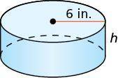 The volume of the cylinder is 452.4 cubic inches. Find the height. Round your answer to the nearest