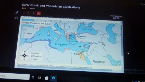 The map Shows lands settle by greeks, Phoenicians, and Egyptian.

The People of which land were cu