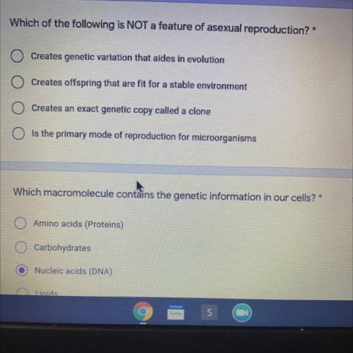 Which of the following is NOT a feature of asexual reproduction? *