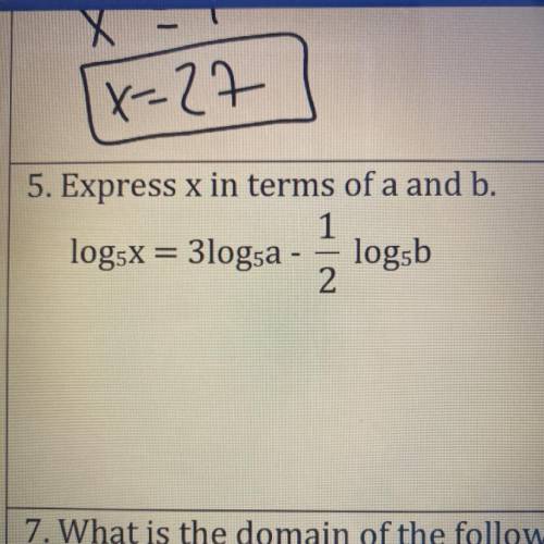 PLEASE HELP. LOG PROBLEMS IN TERMS OF A AND B. WILL MARK BRAINLIEST
