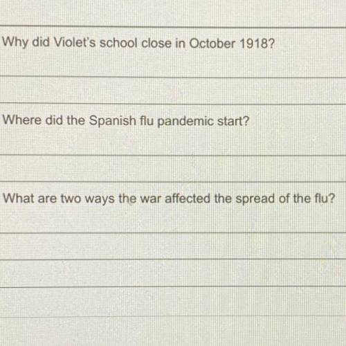 Can someone please tell me the answer to each question pls
