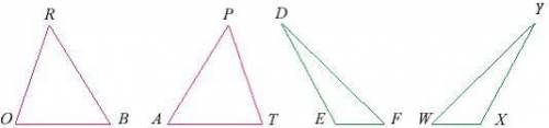 The figure below shows two pair of congruent triangles.

ΔDFE ≅ ______.
ΔYXW
ΔYWX
ΔXWY
ΔWXY