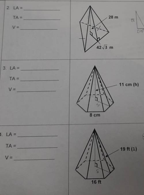 I need the lateral area, total area, and the volume. Would greatly appreciate your help!​
