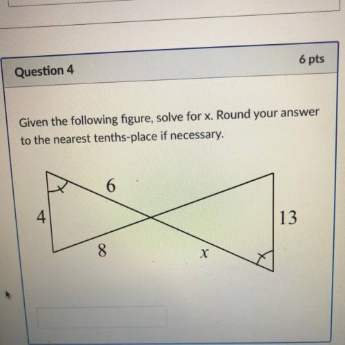 Solve for X. Round your answer to the nearest tenth if necessary. Need help ASAP