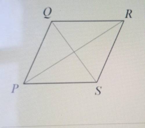 If PQRS is a rhombus and m<PQS = 62°, find m<QRS ​