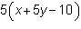 Which expression is equivalent to 5x+10y-15