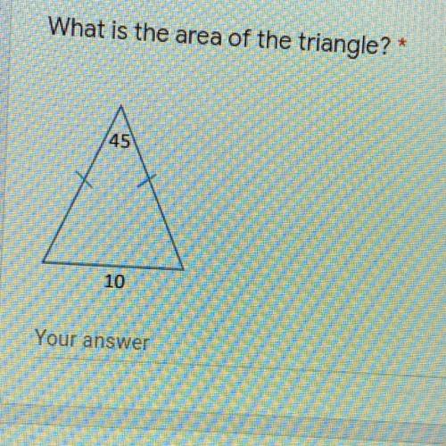 What is the area of the triangle?

i need an explanation on how to solve this, it’s killing my bra