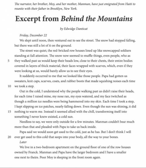 What is a central theme of this excerpt from 'Behind the Mountains'? Use two details from the story